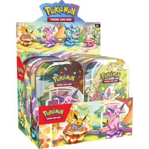 Prismatic evolutions Display mini tins eng Evoluzioni prismatiche Display mini tins ita